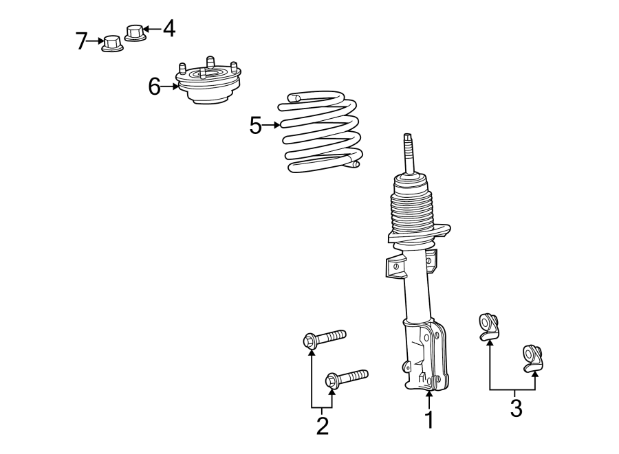 Diagram FRONT SUSPENSION. STRUTS & COMPONENTS. for your Ford Mustang  