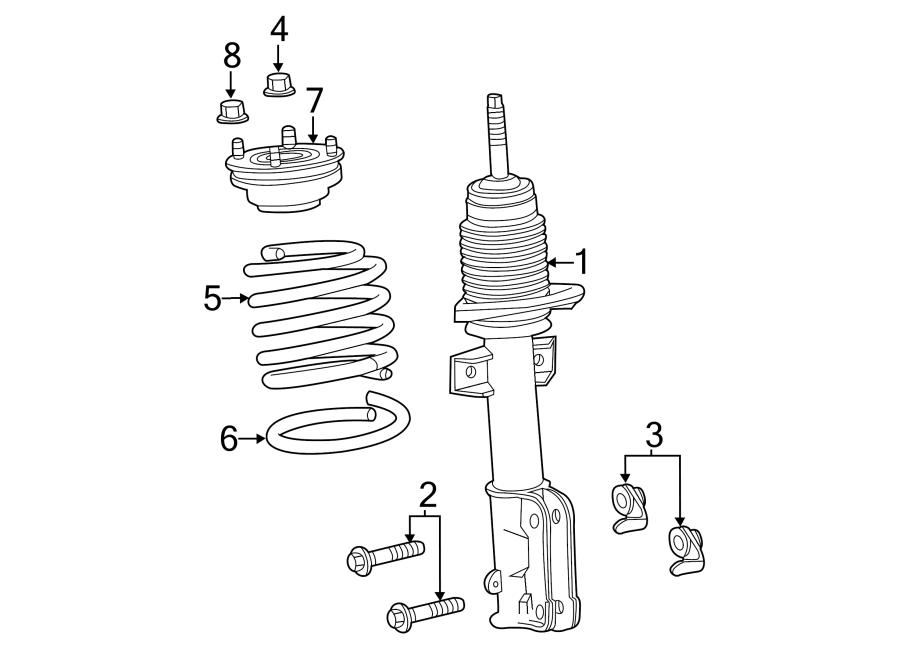 Diagram FRONT SUSPENSION. STRUTS & COMPONENTS. for your 2021 Ford F-150 3.0L Power-Stroke V6 DIESEL A/T 4WD Platinum Crew Cab Pickup Fleetside 