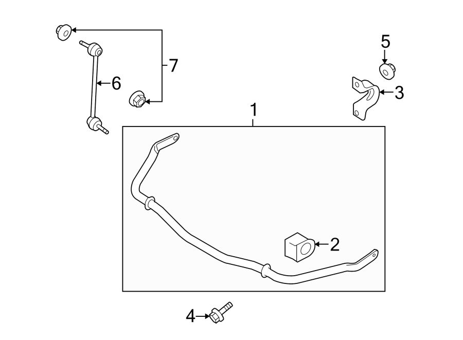 Diagram FRONT SUSPENSION. STABILIZER BAR & COMPONENTS. for your 2015 Lincoln MKZ   