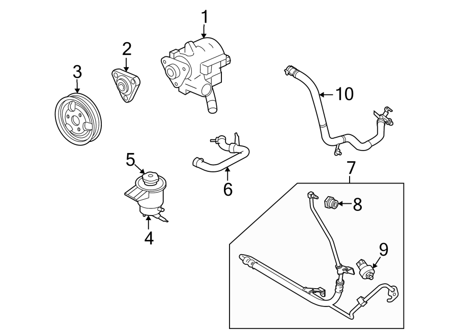 Diagram STEERING GEAR & LINKAGE. PUMP & HOSES. for your 2022 Lincoln Navigator   