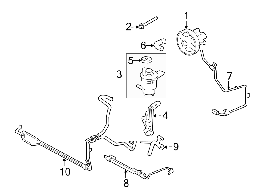 Diagram STEERING GEAR & LINKAGE. PUMP & HOSES. for your 2009 Lincoln MKZ   