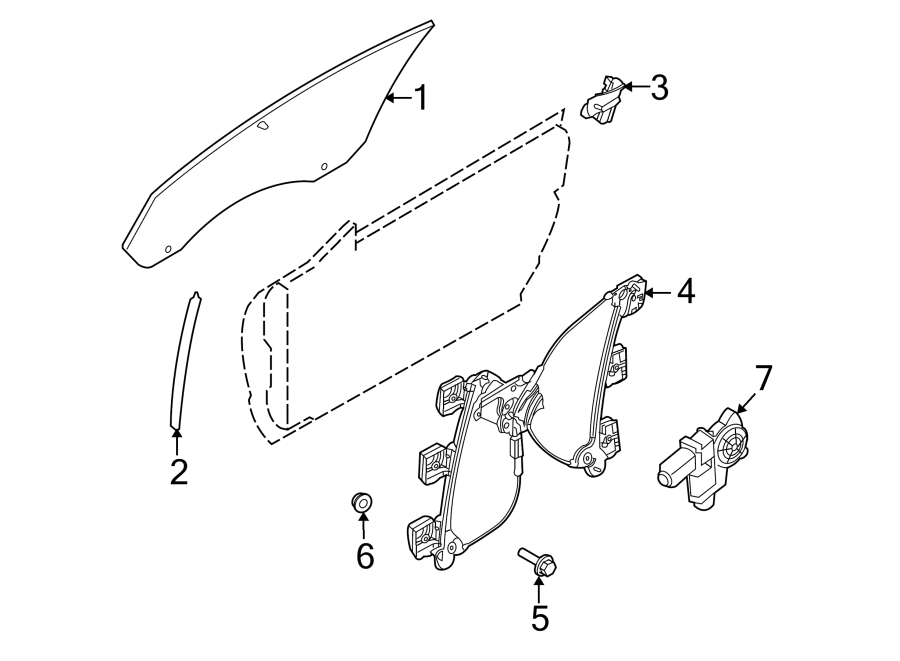 Diagram DOOR. GLASS & HARDWARE. for your 2006 Ford Escape   