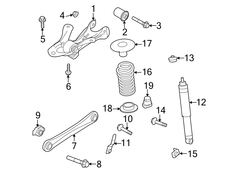 Diagram REAR SUSPENSION. SUSPENSION COMPONENTS. for your 2019 Lincoln MKZ Hybrid Sedan  