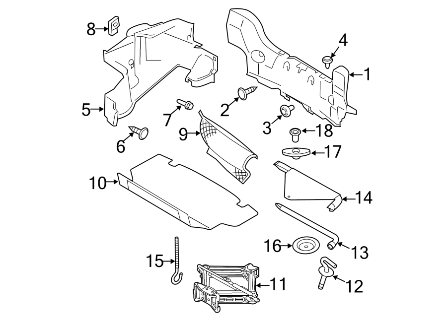 Diagram Rear body & floor. Interior trim. for your 2003 Ford F-150  XLT Standard Cab Pickup Fleetside 