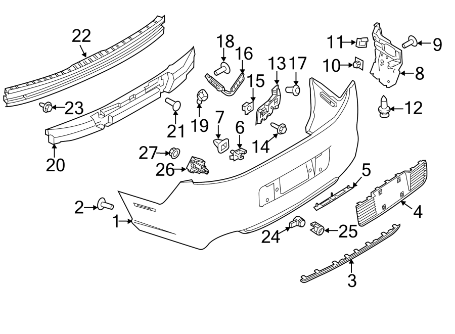 Diagram REAR BUMPER. BUMPER & COMPONENTS. for your 2013 Ford F-150 3.7L V6 FLEX A/T 4WD XLT Extended Cab Pickup Fleetside 