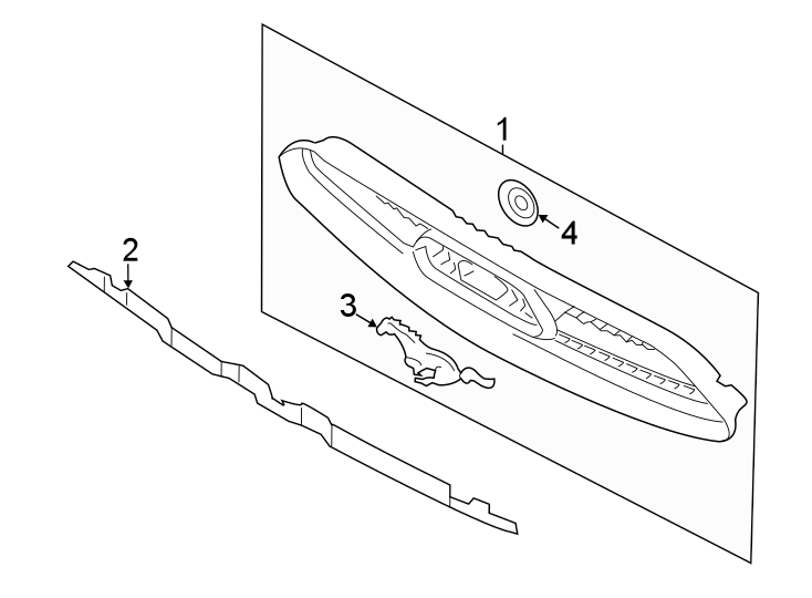 Diagram FRONT BUMPER & GRILLE. GRILLE & COMPONENTS. for your 2022 Ford F-350 Super Duty 6.7L Power-Stroke V8 DIESEL A/T RWD XL Standard Cab Pickup Fleetside 