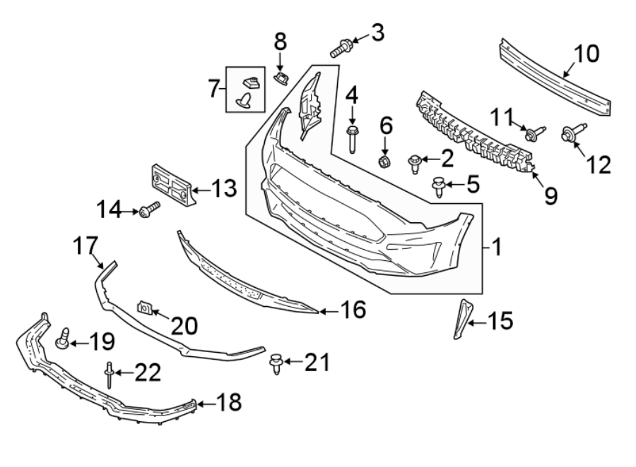 Diagram FRONT BUMPER & GRILLE. BUMPER & COMPONENTS. for your 2002 Ford F-450 Super Duty   