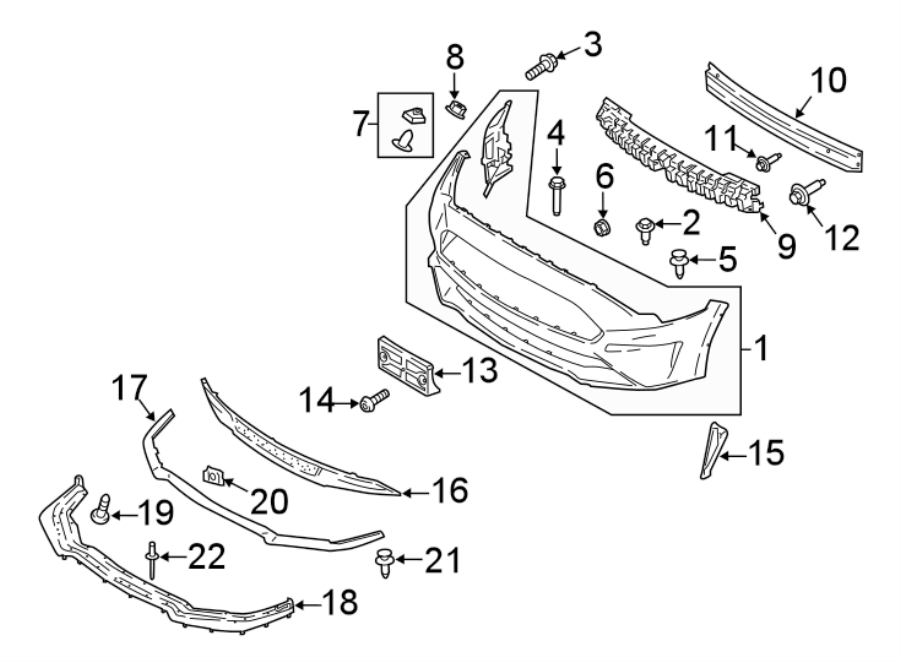 Diagram FRONT BUMPER & GRILLE. BUMPER & COMPONENTS. for your 2002 Ford F-450 Super Duty   