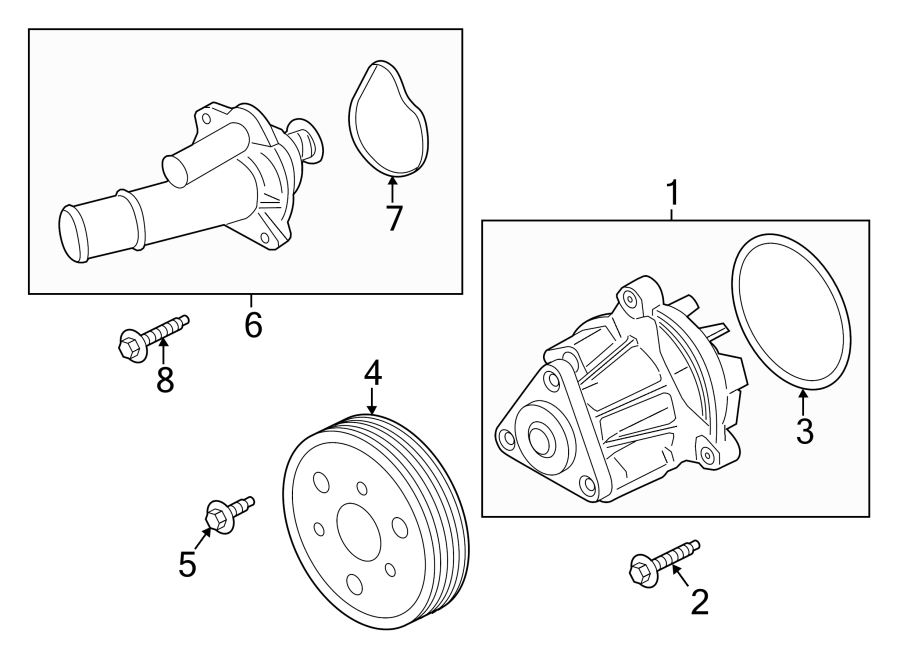 Diagram WATER PUMP. for your Ford