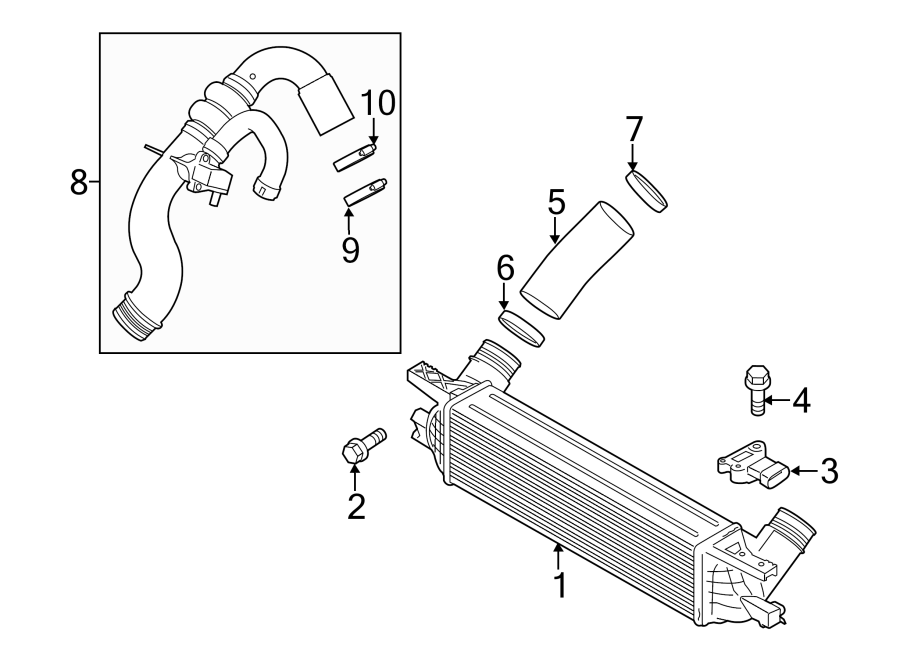 Diagram INTERCOOLER. for your 2016 Lincoln MKX 2.7L EcoBoost V6 A/T AWD Reserve Sport Utility 