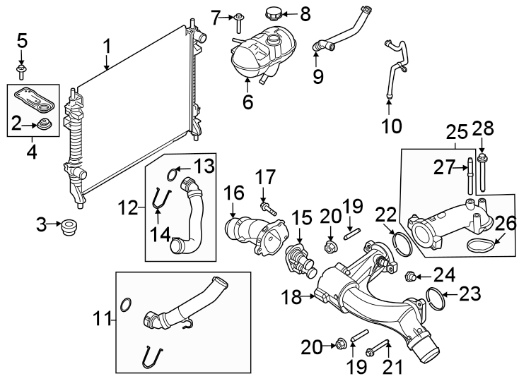 Diagram Radiator & components. for your 1994 Ford Explorer   