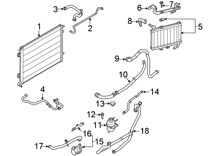 Diagram Radiator & components. for your 2017 Lincoln MKZ Reserve Hybrid Sedan  