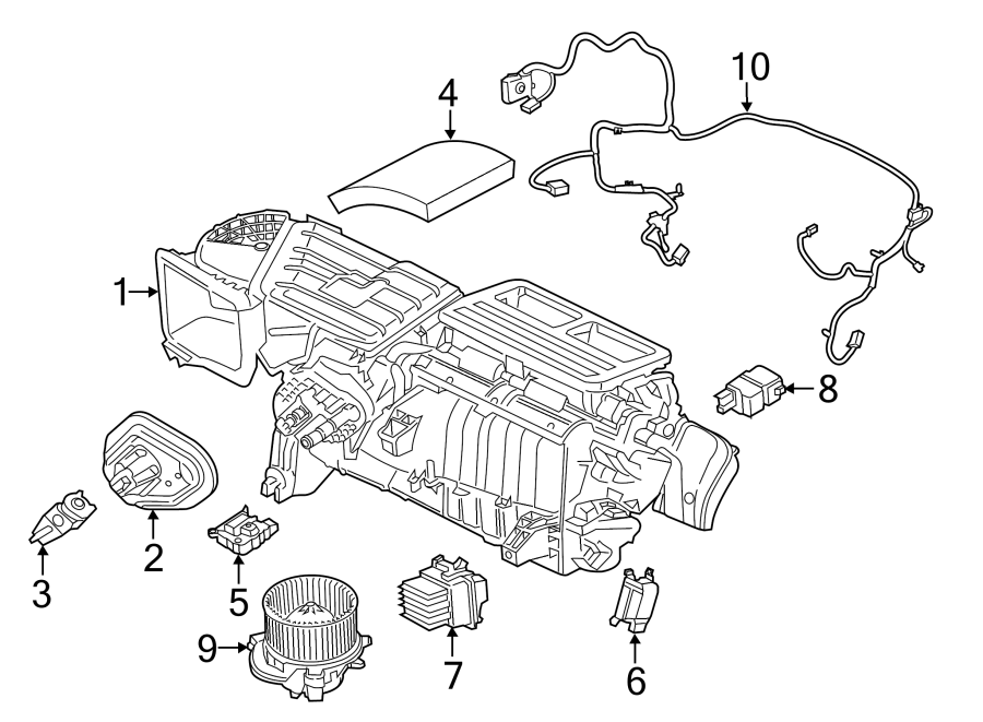 Diagram AIR CONDITIONER & HEATER. EVAPORATOR & HEATER COMPONENTS. for your 1994 Ford Ranger   