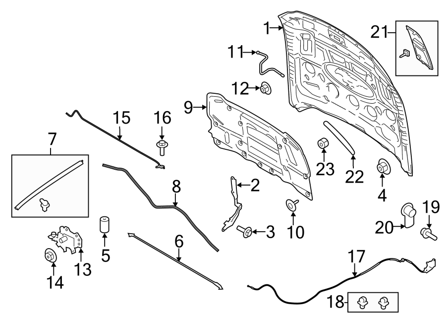 Diagram HOOD & COMPONENTS. for your 2006 Ford F-150   