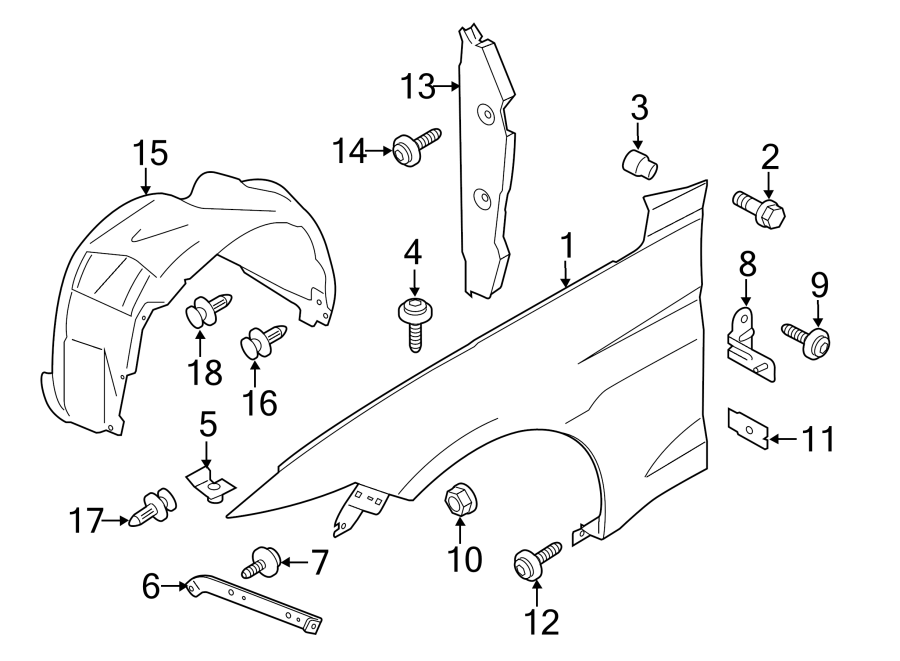 Diagram Rear lamps. Fender & components. for your Ford