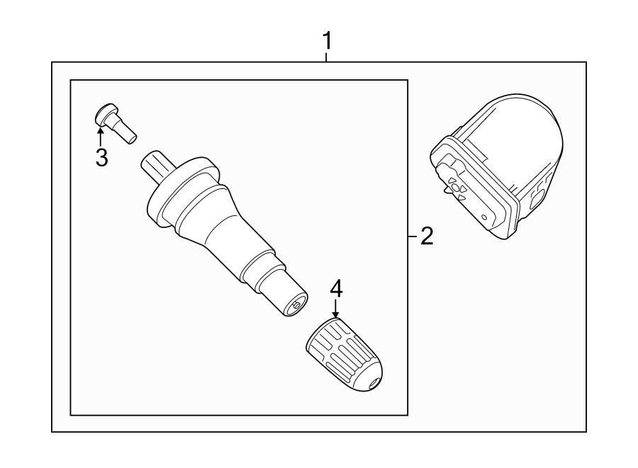 Diagram TIRE PRESSURE MONITOR COMPONENTS. for your 2019 Ford Transit Connect   