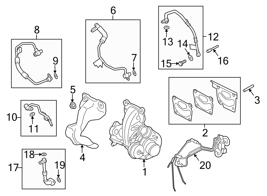 Diagram TURBOCHARGER & COMPONENTS. for your 2003 Ford F-150   