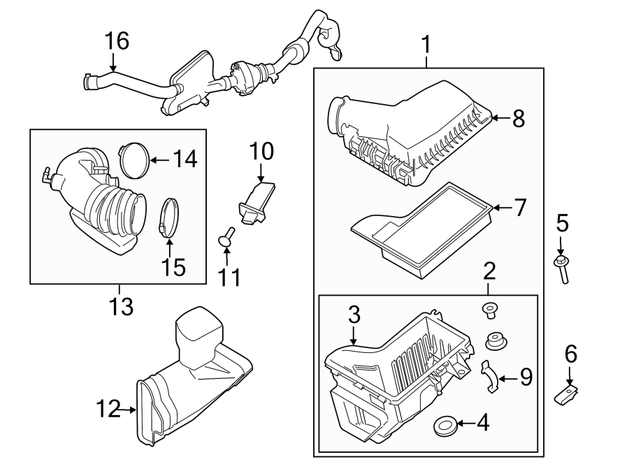 Diagram AIR INTAKE. for your 2007 Lincoln MKZ   