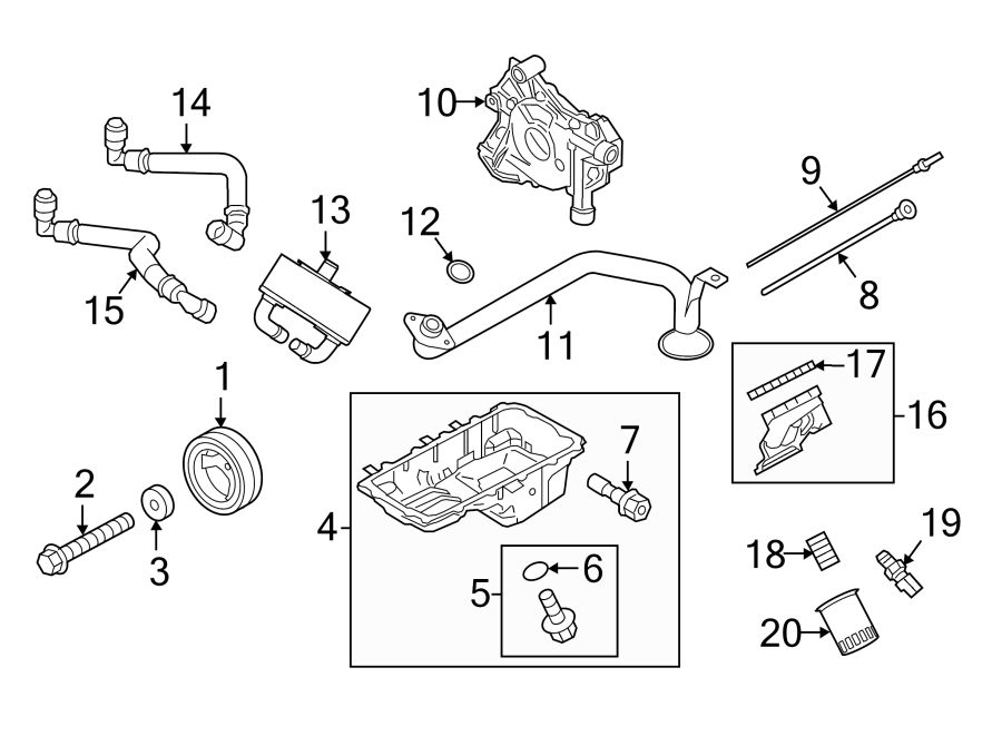 Diagram ENGINE PARTS. for your Ford