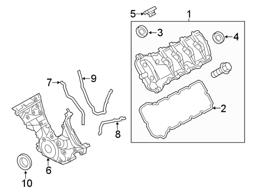 Diagram VALVE & TIMING COVERS. for your 1995 Ford Crown Victoria  Police Interceptor Sedan 