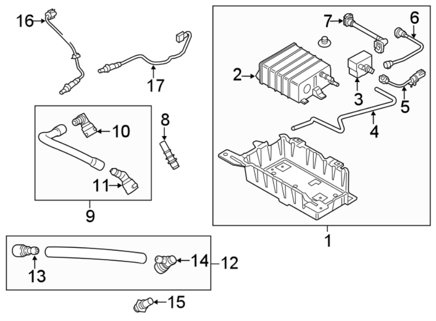 Diagram EMISSION SYSTEM. for your 2014 Lincoln MKZ Base Sedan  