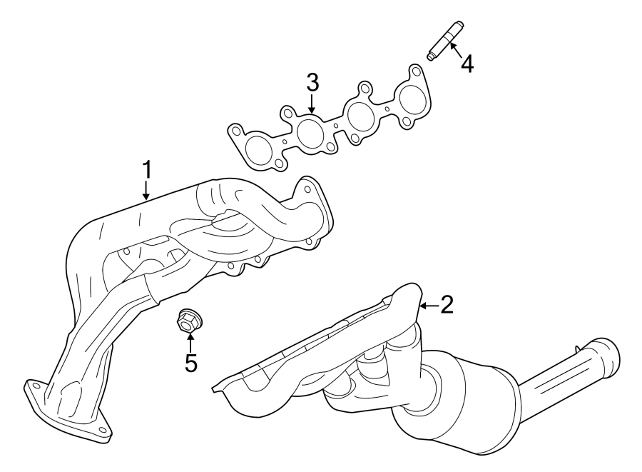 Diagram EXHAUST SYSTEM. EXHAUST MANIFOLD. for your 2015 Lincoln MKZ Hybrid Sedan  