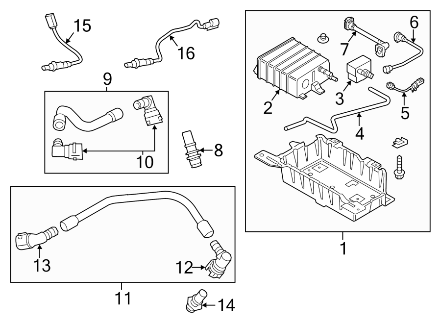 Diagram EMISSION SYSTEM. for your 2014 Lincoln MKZ Base Sedan  