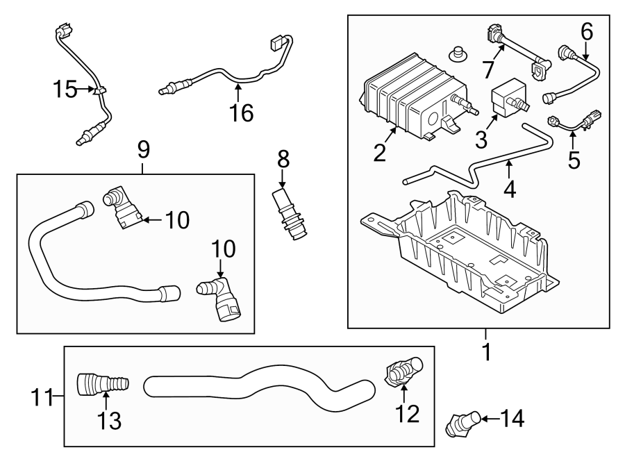 Diagram EMISSION SYSTEM. for your 2014 Lincoln MKZ Base Sedan  