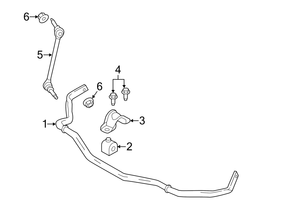 Diagram FRONT SUSPENSION. STABILIZER BAR & COMPONENTS. for your 2018 Lincoln MKZ   