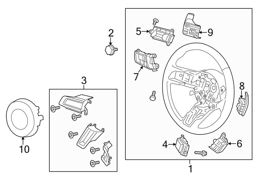 Diagram STEERING WHEEL & TRIM. for your 2019 Lincoln MKZ   