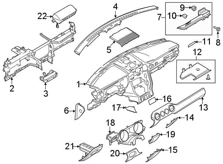 Diagram INSTRUMENT PANEL. for your Ford Mustang  