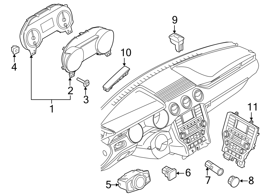 Diagram CLUSTER & SWITCHES. for your 2019 Lincoln MKZ Reserve I Sedan  