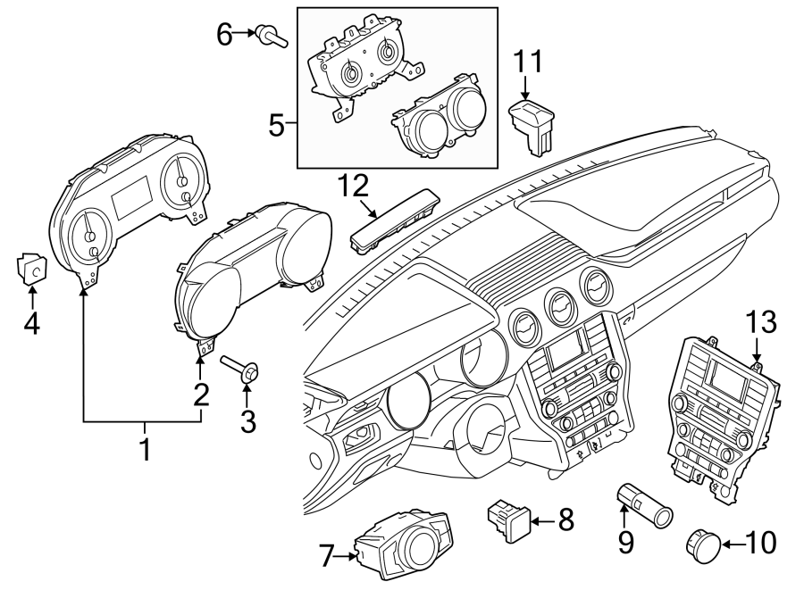 Diagram CLUSTER & SWITCHES. for your 2016 Ford F-150 2.7L EcoBoost V6 A/T 4WD XL Standard Cab Pickup Fleetside 