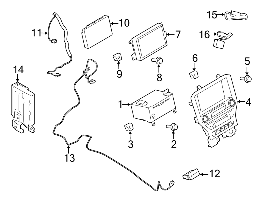 Diagram INSTRUMENT PANEL. SOUND SYSTEM. for your 1992 Ford Bronco   