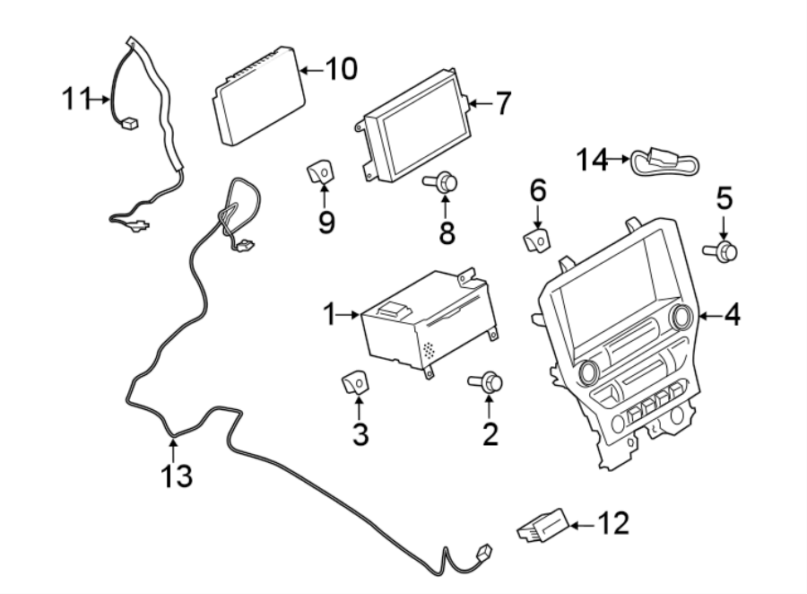 Diagram INSTRUMENT PANEL. SOUND SYSTEM. for your 1992 Ford Bronco   