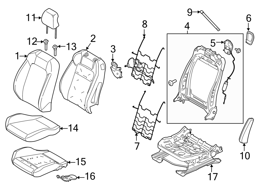 Diagram SEATS & TRACKS. FRONT SEAT COMPONENTS. for your 2007 Ford Expedition   