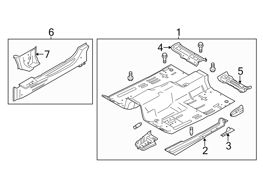 Diagram Pillars. Rocker & floor. for your 2022 Ford Police Interceptor Utility   