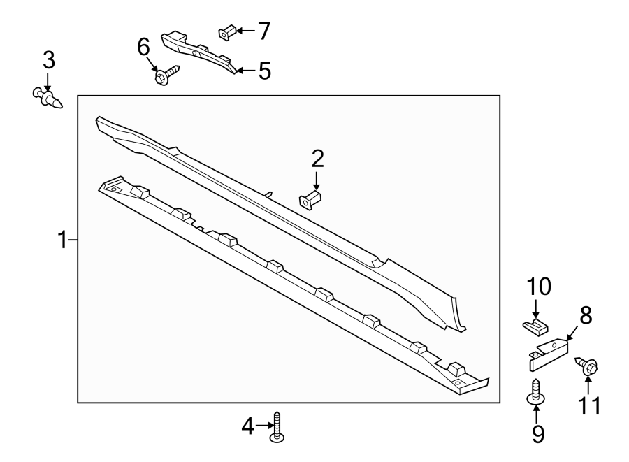 Diagram PILLARS. ROCKER & FLOOR. EXTERIOR TRIM. for your 1984 Ford F-150   