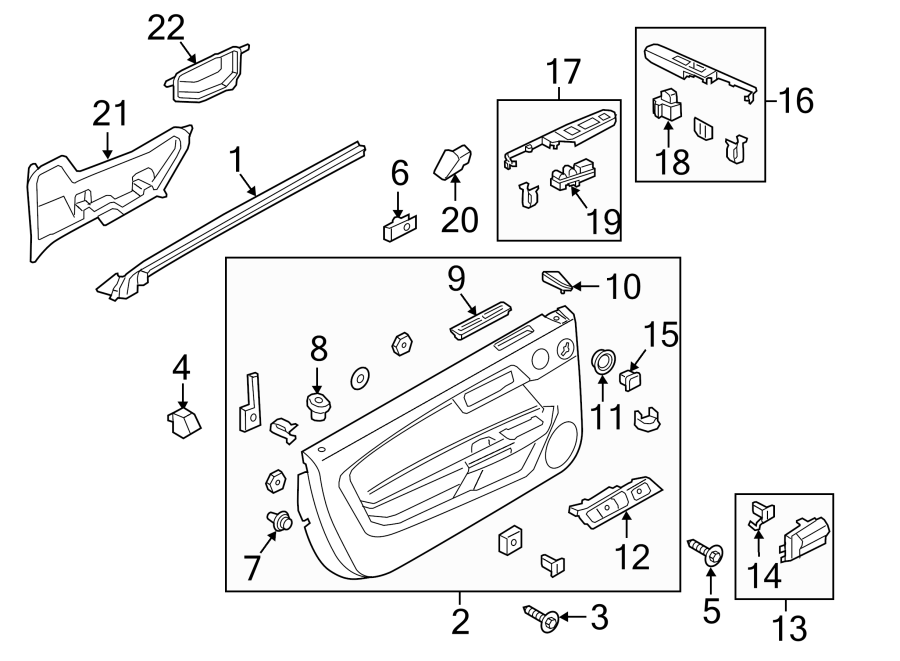 Diagram DOOR. for your 1993 Ford Bronco   