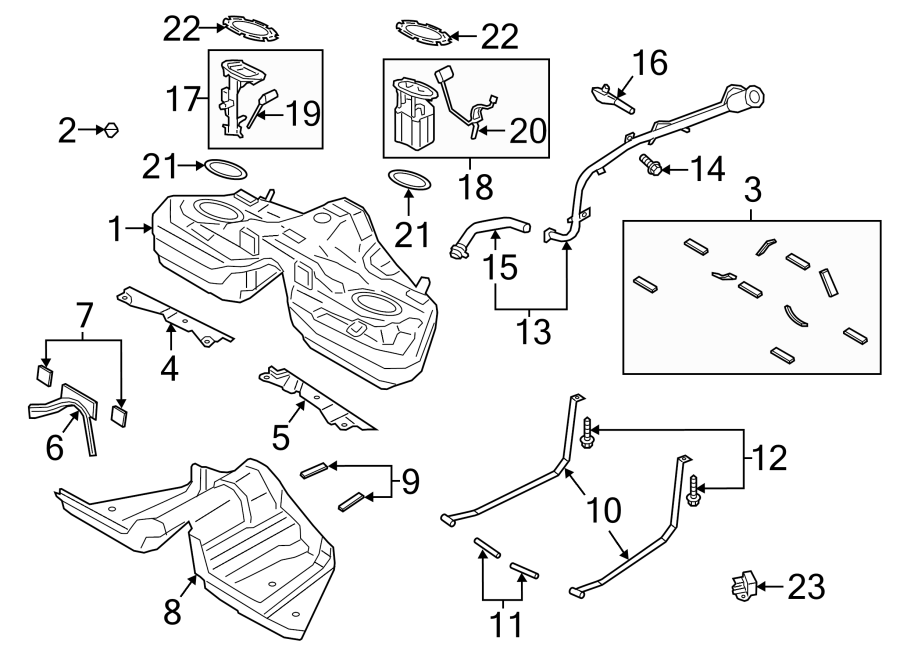 Diagram FUEL SYSTEM COMPONENTS. for your 2017 Ford F-350 Super Duty   