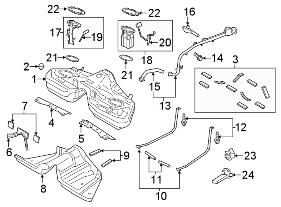 Diagram FUEL SYSTEM COMPONENTS. for your 2016 Lincoln MKZ Black Label Sedan  