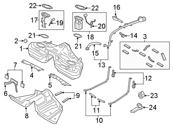 Diagram Fuel system components. for your 2017 Ford F-350 Super Duty   