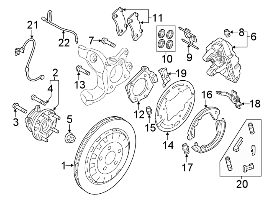 Diagram REAR SUSPENSION. BRAKE COMPONENTS. for your 2011 Ford F-150 3.5L EcoBoost V6 A/T 4WD XL Extended Cab Pickup Fleetside 