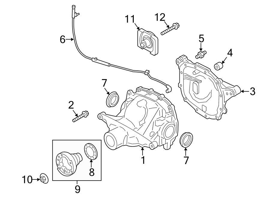 Diagram REAR SUSPENSION. AXLE & DIFFERENTIAL. for your 2019 Ford F-150 5.0L V8 FLEX A/T RWD XL Standard Cab Pickup Fleetside 