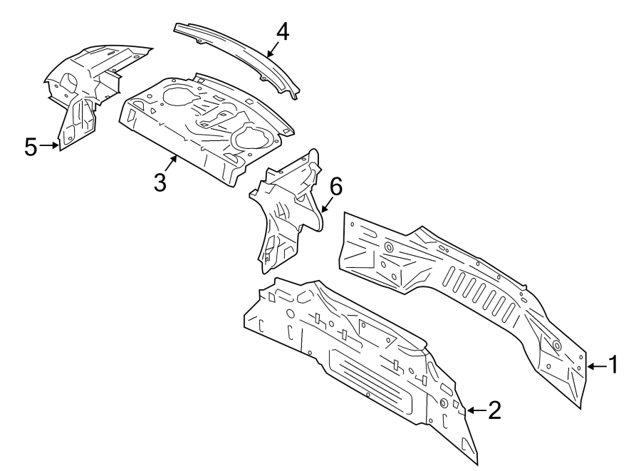 Diagram REAR BODY & FLOOR. for your Ford Mustang  