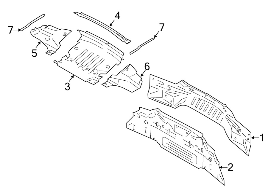 Diagram Rear body & floor. for your Ford Mustang  