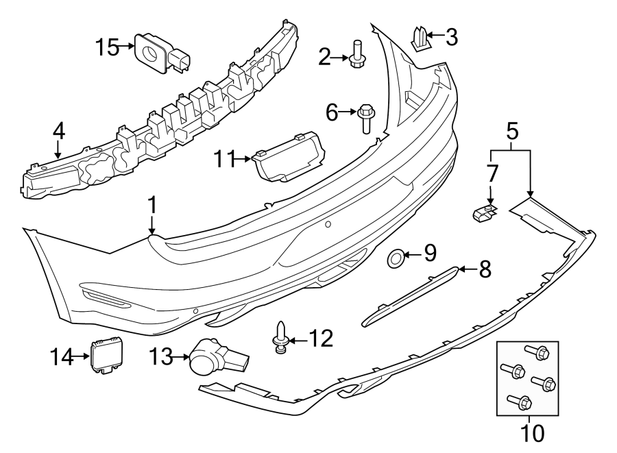 Diagram Rear bumper. Bumper & components. for your 1992 Ford F-150   