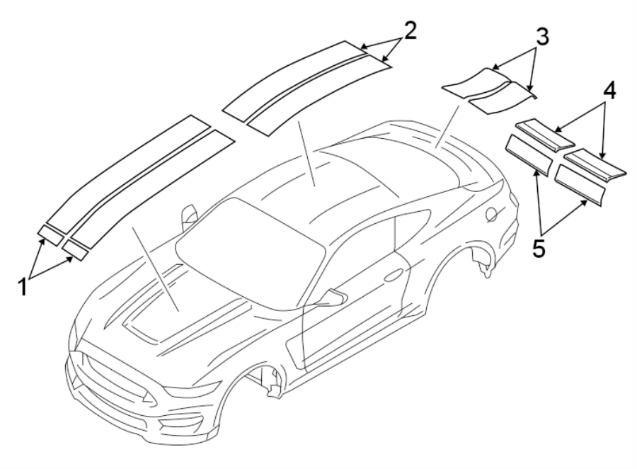 Diagram STRIPE TAPE. for your 1996 Ford Mustang   