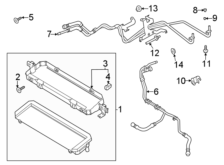 Diagram TRANS OIL COOLER. for your 2023 Ford F-150  King Ranch Crew Cab Pickup Fleetside 