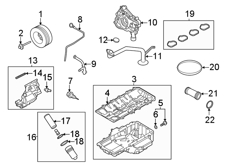 Diagram Engine parts. for your 1995 Ford Thunderbird   